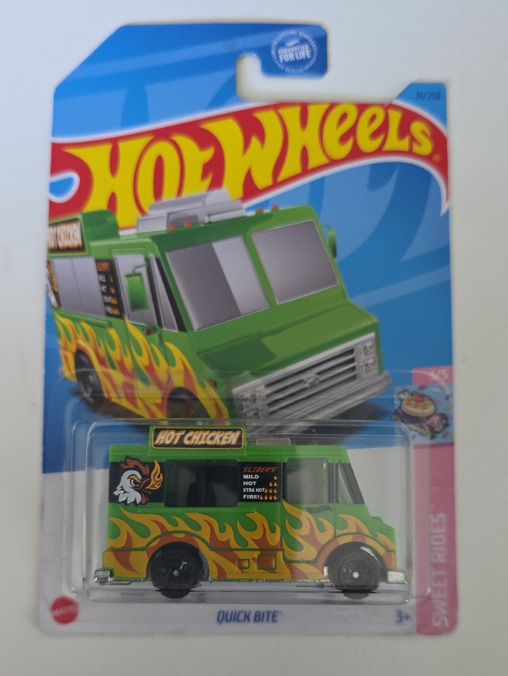 Hot Wheels Green "Hot Chicken" Food Truck Toy - Quick Bite